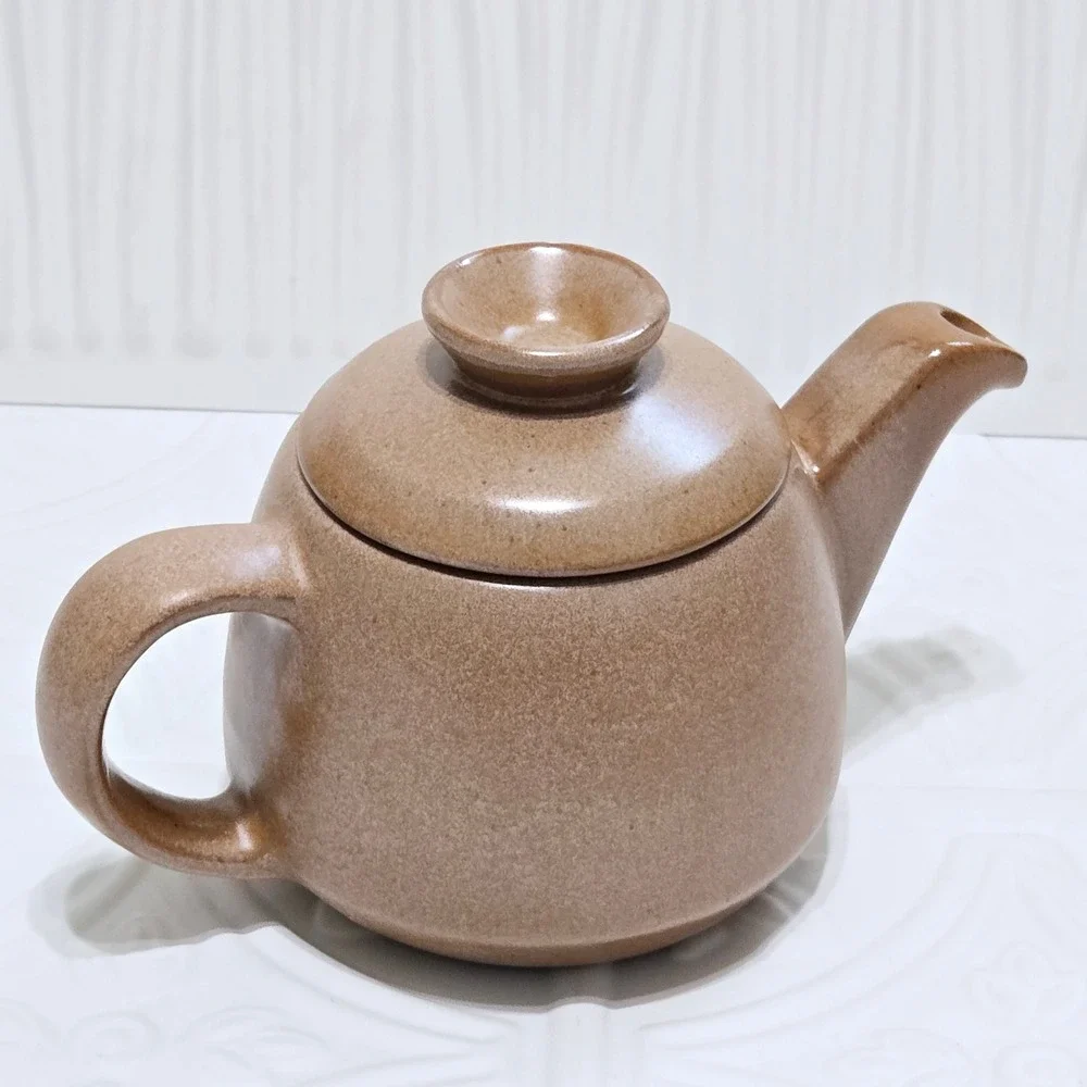 Frankoma Pottery 2 Cup Tea Pot Plainsman Brown Tan 6J